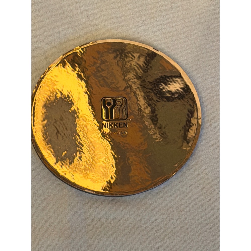 Nikken Kenko Magnetic Gold Tone Disc Made in USA Vintage Wellness Accessory